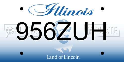 956ZUH Illinois License Plate