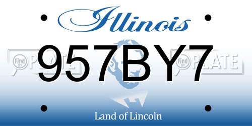 957BY7 Illinois License Plate