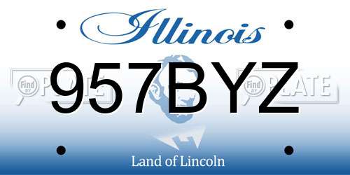 957BYZ Illinois License Plate