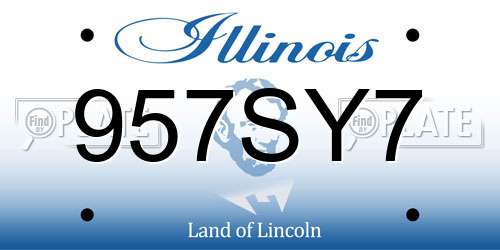 957SY7 Illinois License Plate