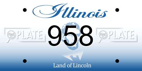 958 Illinois License Plate