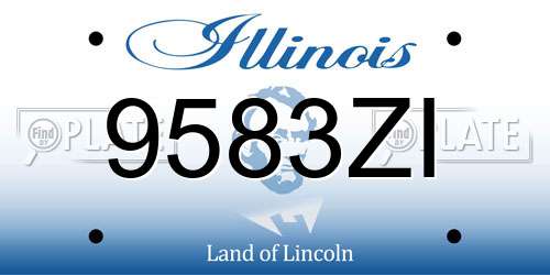 9583ZI Illinois License Plate