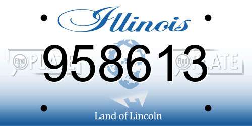 958613 Illinois License Plate