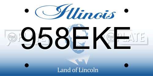 958EKE Illinois License Plate