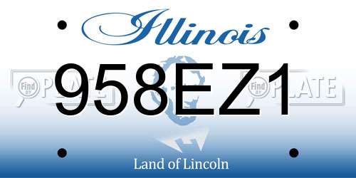 958EZ1 Illinois License Plate