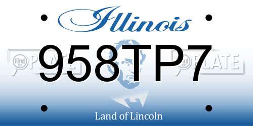 958TP7 Illinois License Plate