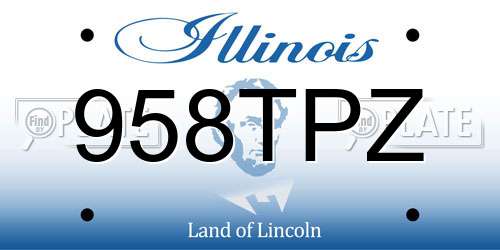 958TPZ Illinois License Plate