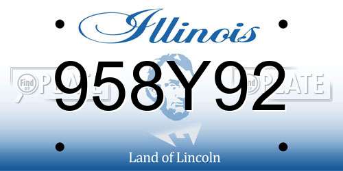 958Y92 Illinois License Plate