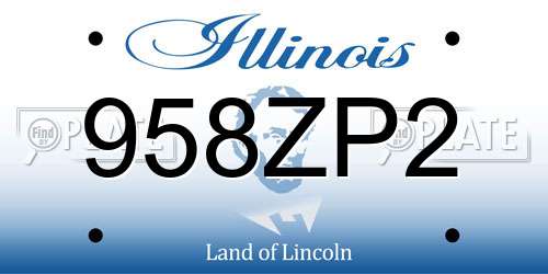 958ZP2 Illinois License Plate