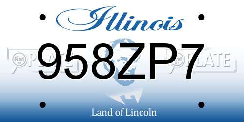 958ZP7 Illinois License Plate