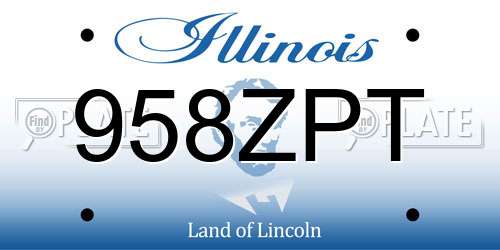 958ZPT Illinois License Plate