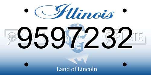9597232 Illinois License Plate