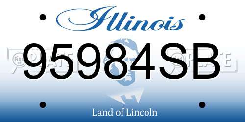 95984SB Illinois License Plate