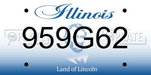 959G62 Illinois License Plate
