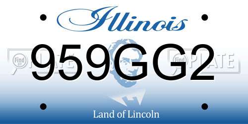 959GG2 Illinois License Plate