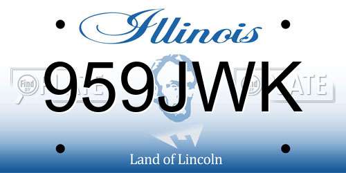 959JWK Illinois License Plate