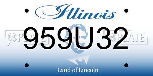 959U32 Illinois License Plate