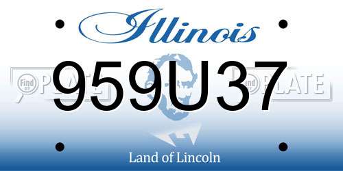959U37 Illinois License Plate