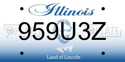 959U3Z Illinois License Plate