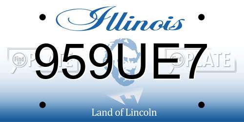 959UE7 Illinois License Plate