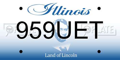 959UET Illinois License Plate