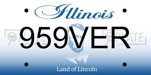 959VER Illinois License Plate