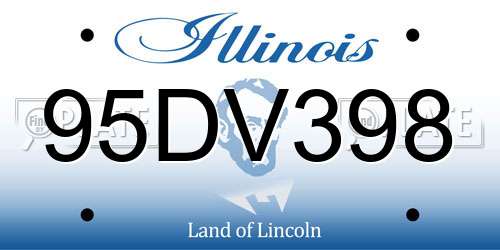 95DV398 Illinois License Plate