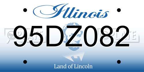 95DZ082 Illinois License Plate