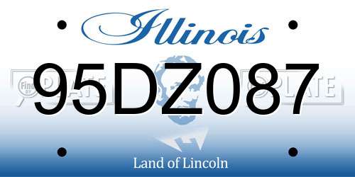95DZ087 Illinois License Plate
