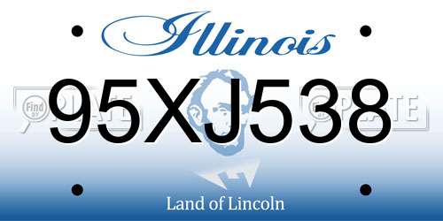 95XJ538 Illinois License Plate