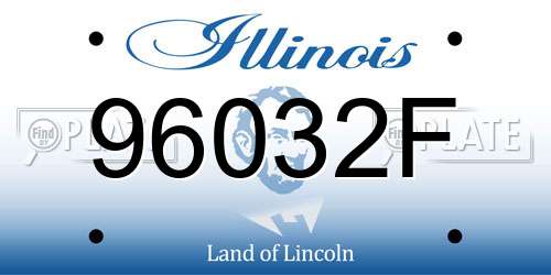 96032F Illinois License Plate