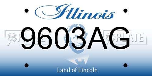 9603AG Illinois License Plate
