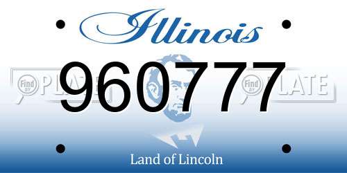 960777 Illinois License Plate