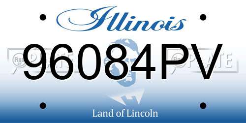 96084PV Illinois License Plate