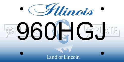 960HGJ Illinois License Plate
