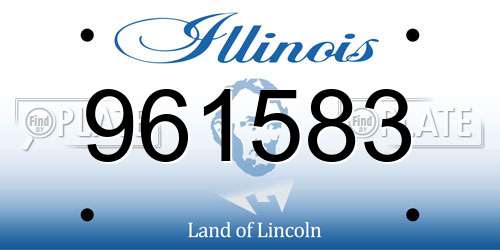 961583 Illinois License Plate