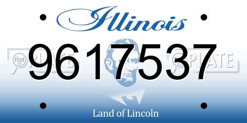 9617537 Illinois License Plate