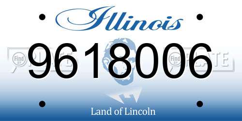 9618006 Illinois License Plate