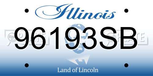 96193SB Illinois License Plate