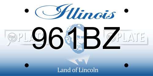 961BZ Illinois License Plate