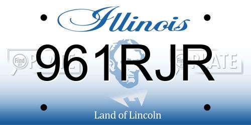 961RJR Illinois License Plate