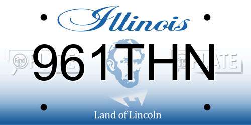 961THN Illinois License Plate