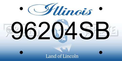 96204SB Illinois License Plate