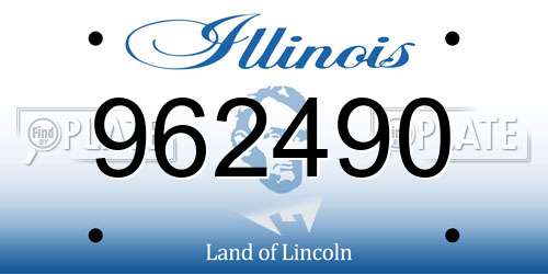 962490 Illinois License Plate