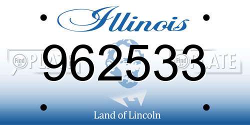962533 Illinois License Plate