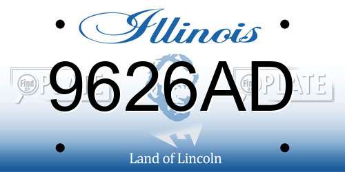 9626AD Illinois License Plate