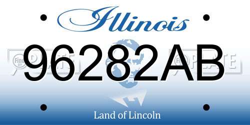 96282AB Illinois License Plate