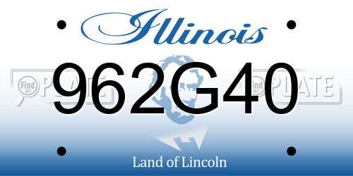 962G40 Illinois License Plate