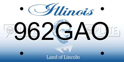 962GAO Illinois License Plate