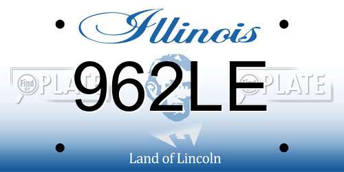962LE Illinois License Plate